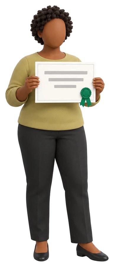 A certificate with a rosette