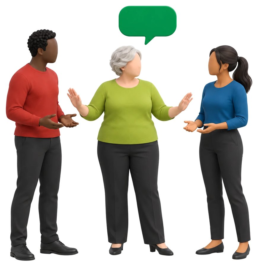 Someone mediating between two colleagues