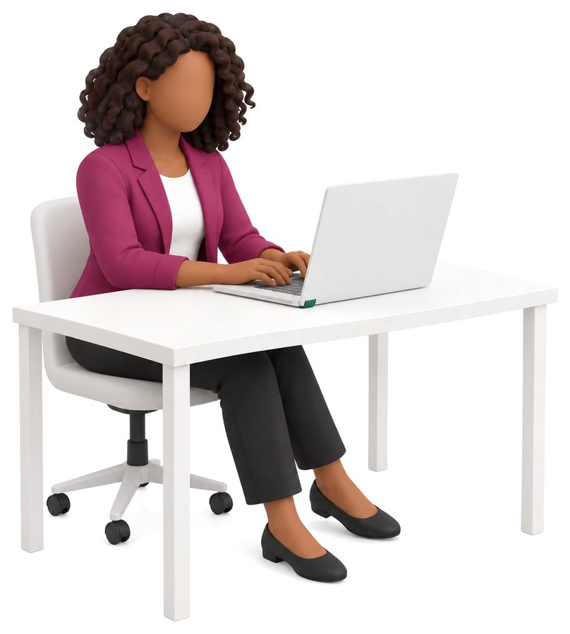 One person working at a desk
