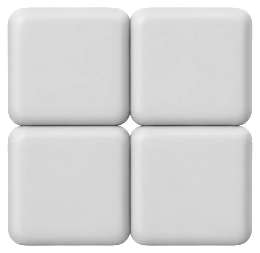 Four plain tiles in a two by two block