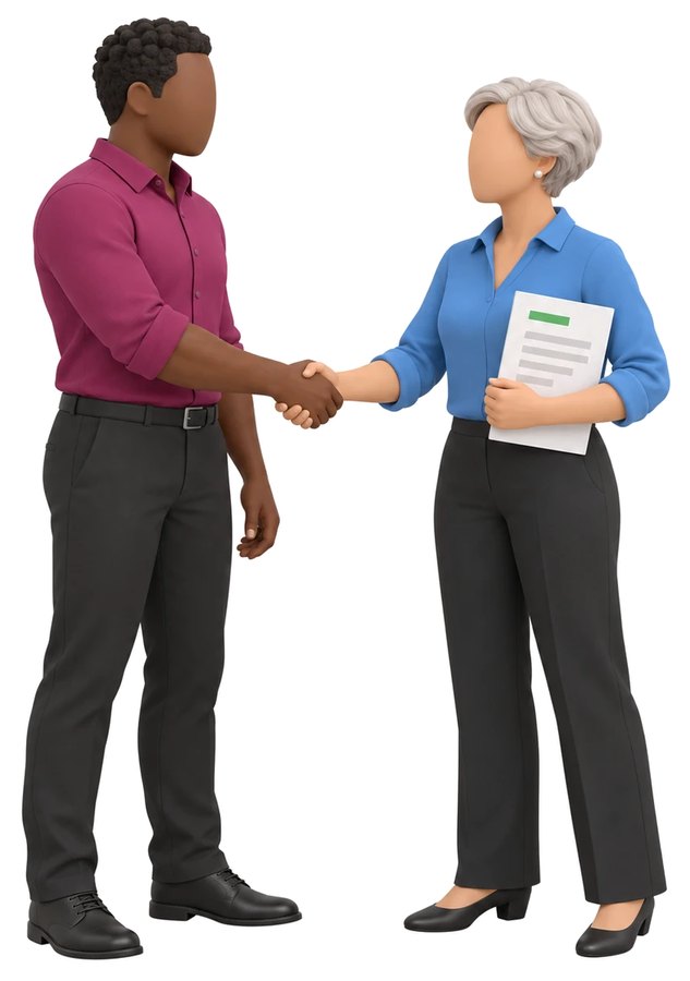 A handshake over an offer