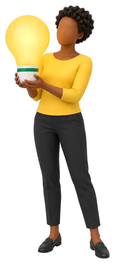 A figure with a lightbulb