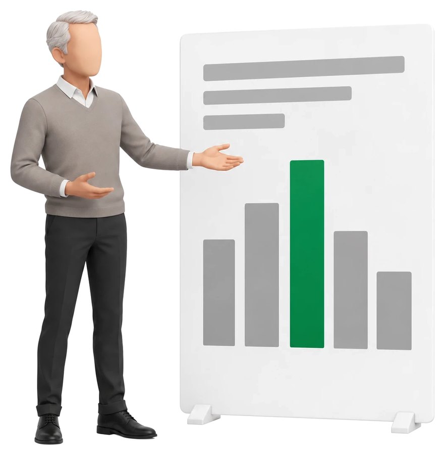 A report with a bar chart