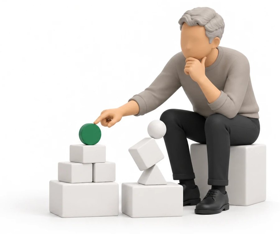A clay figure illustrating the Monitor Evaluator Team Role