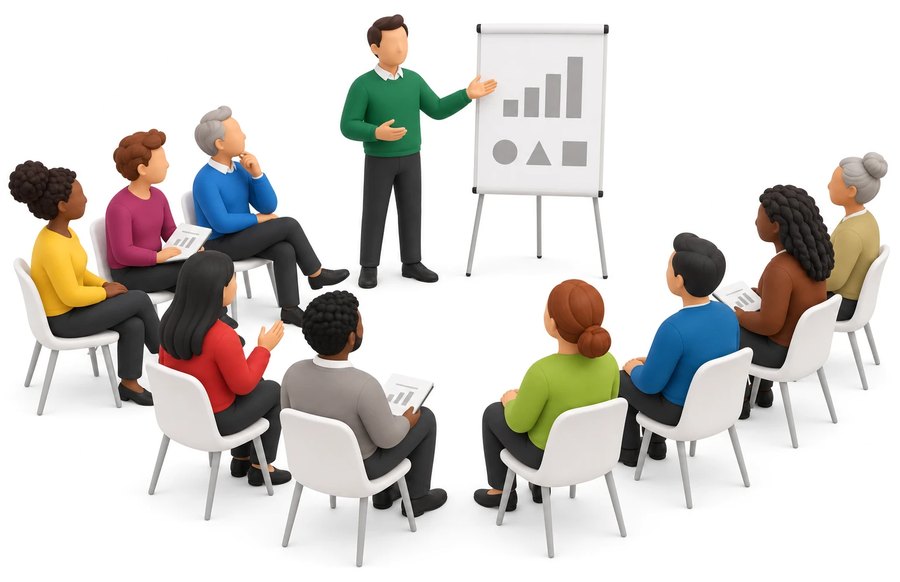 A facilitated workshop in progress